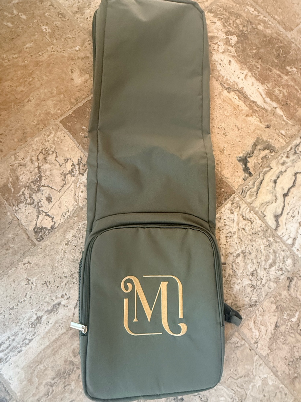 Mahjong NWOT Large Tile, racks , mat & misc carry tote. Back straps.Lots storage